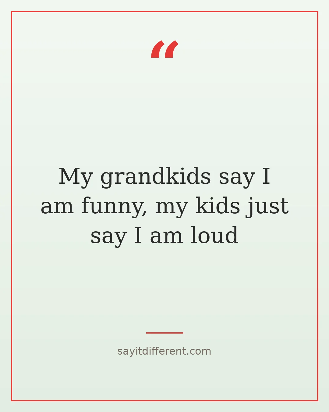 funny grandchildren quotes: My grandkids say I am funny, my kids just say I am loud