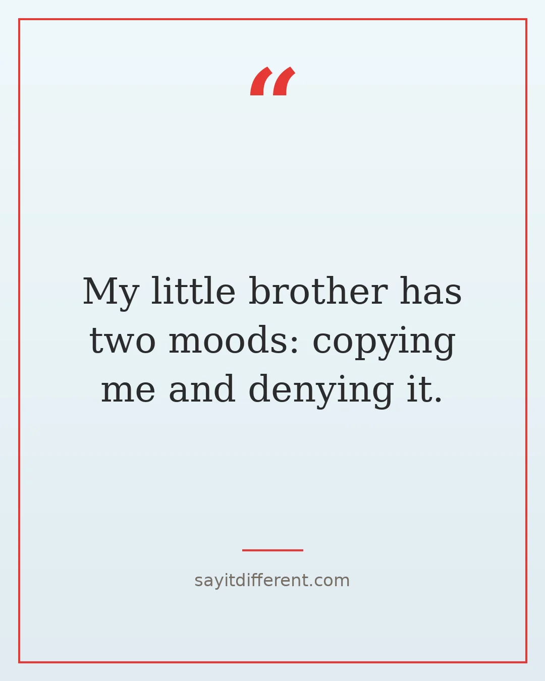 funny little brother quotes: My little brother has two moods