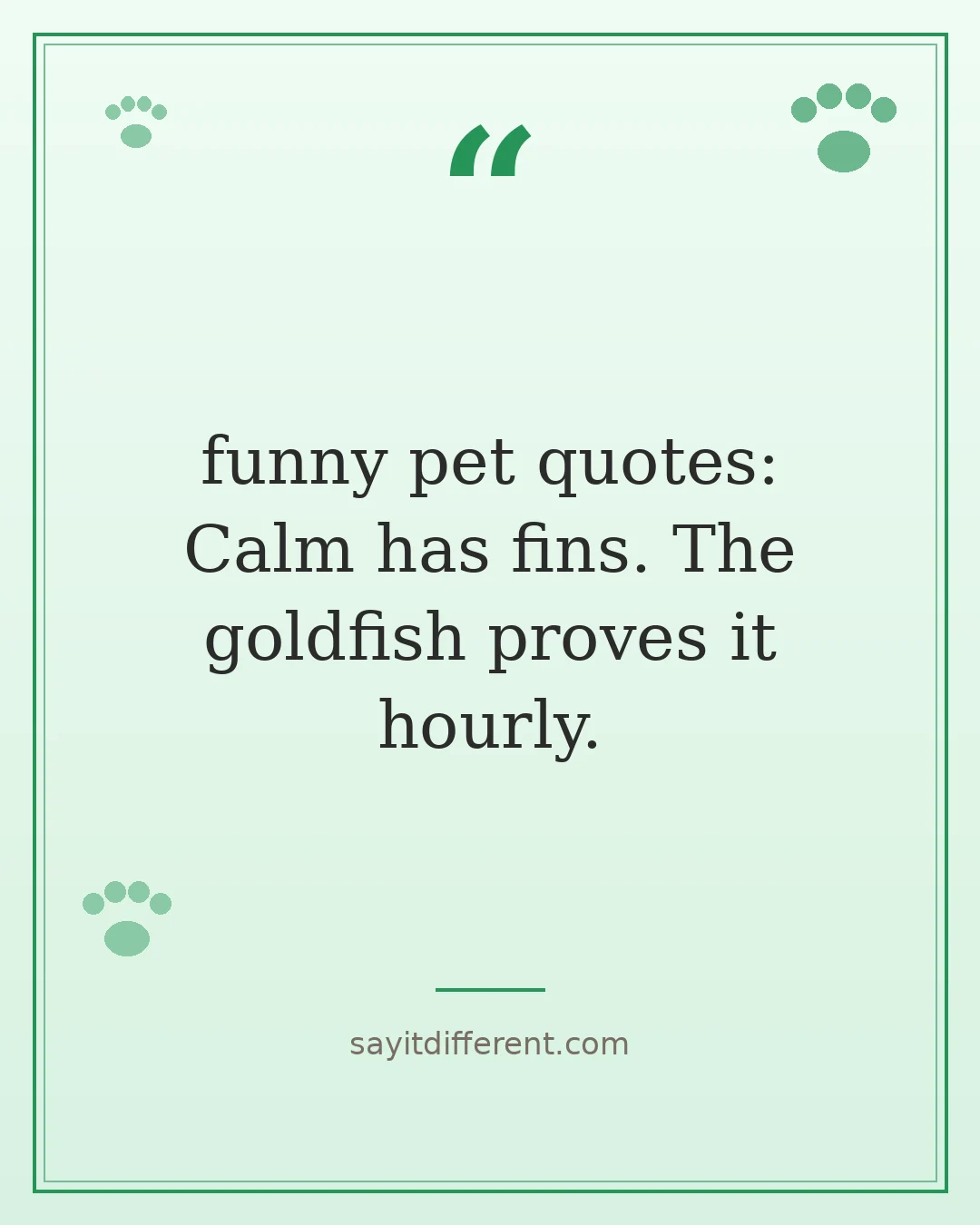 funny pet quotes: Calm has fins. The goldfish proves it hourly.