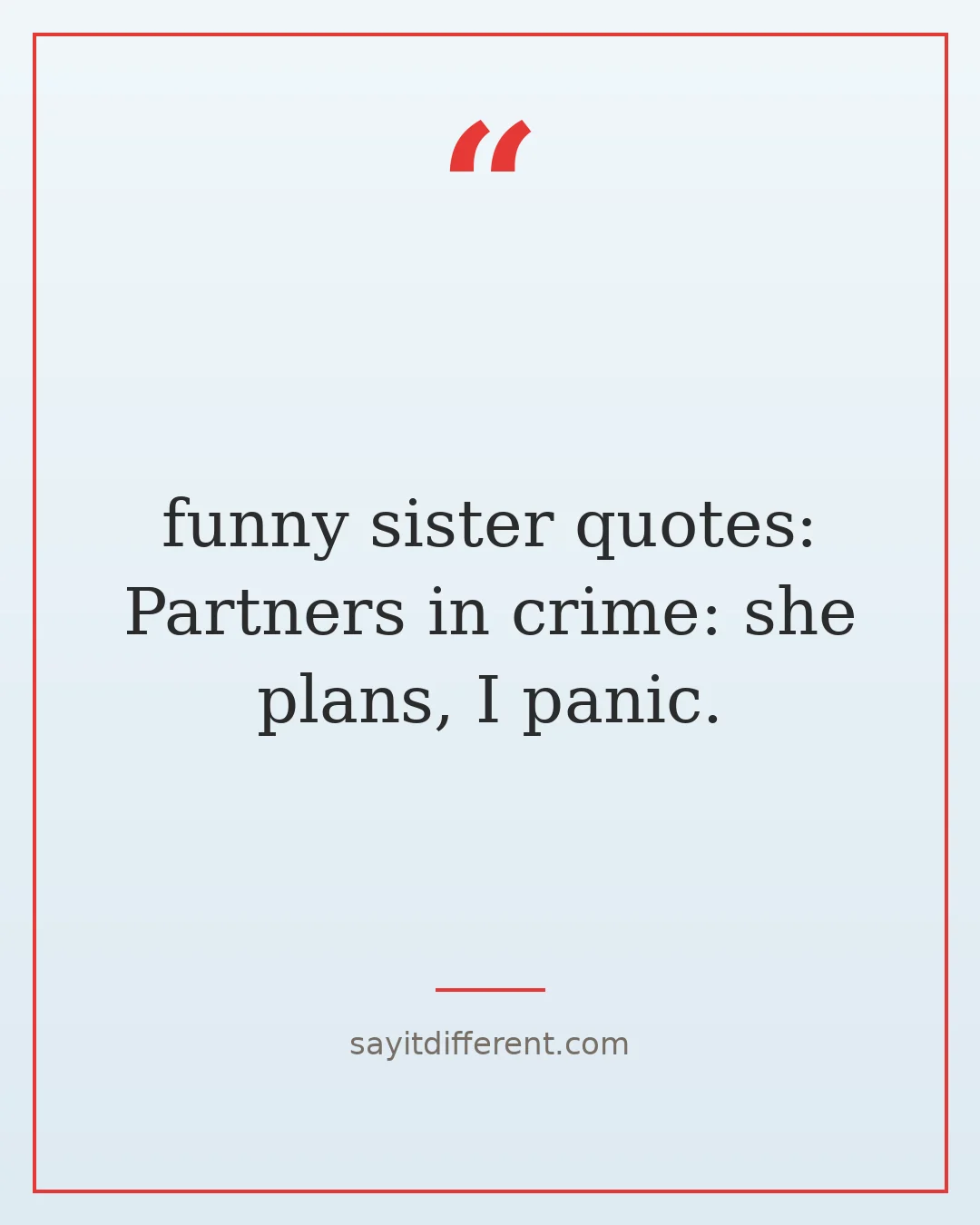 funny sister quotes: Partners in crime: she plans, I panic.